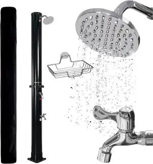 Dönges novaterra® Solardusche schwarz mit 40L Tank - Gartendusche & Campingdusch
