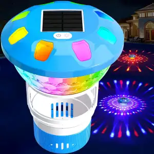 KingSom 2026 Dosierschwimmer Pool, Chlor Dosierschwimmer mit LED-Licht, Tastenbe