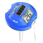 BALDR Solar Schwimmendes für Pool mit zwei großen Displays | IPX7 wasserdichter digitaler Temperaturmesser für Einbau-, Aufstellpools, Spa & Gartenteiche (Dunkelblau)