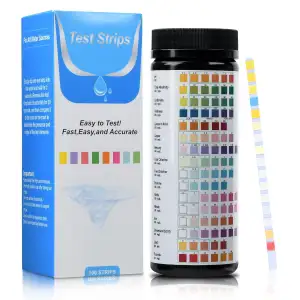 16 in 1 Pool Teststreifen für Spa, Aideepen 100 Stäbchen Wassertest-Set für Freies Chlor, pH, Gesamtbase, Härte, Quecksilber, Gesamtchlor, Chlor, Brom, Nitrit, Blei