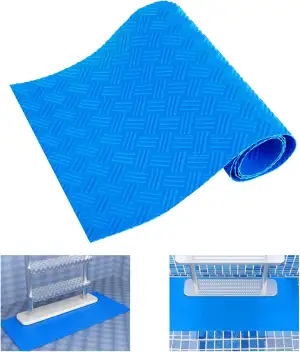 Poolleiter Matte, 90 * 23cm Poolleiter Unterlage Blau, Anti Rutsch Pool Schutzma