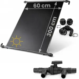 HAF – Solarkollektor als Poolheizung (1x 300x60cm) – Sonnenenergie für Gartenpool, Heizmatte um 10.000 Liter Wasser mit Solar 6°C zu erwärmen – ideale Solarheizung für Schwimmbad (Mit Solarweiche)
