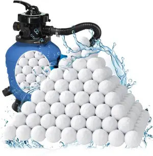 2200g Filterbälle Pool, Wiederverwendbare Filterkugel mit Wäschenetz, Ersetzen 7
