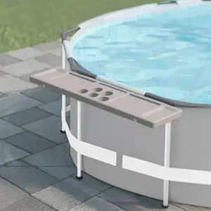 ECO POOLTECH Pool-Bartisch, 2-in-1-Getränkehalter am Pool mit 5 Getränkehaltern, Poolzubehör für Erwachsene erforderlich, tragbare Swim-up-Bar, 47×11 Zoll