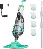 VIVOHOME 213cm Kabelloser Poolsauger Absaugung bis zu 70LPM tragbar Poolreiniger mit 4 Filterbeutel für Pool Whirlpools Schwimmbad und Spa