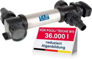 T.I.P. Edelstahl UV-C Strahler für Pools und Teiche bis 36.000 l - 36 Watt zur B