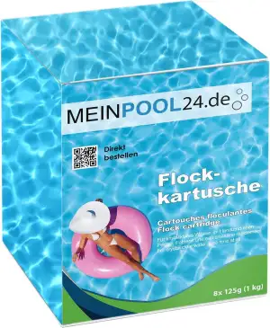 Meinpool24.de 1 kg Flockkartuschen Flockungs-Kartuschen für kristallklares Wasser entfernt feinste Schmutzteilchen im Pool
