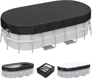 Poolabdeckung Rechteckig für 548x365 cm Pools | Pool Abdeckplane für oberirdisches Schwimmbad Ink...