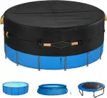 Poolabdeckung Rund, Sommer-Poolplane aus hochwertigem Oxford-Gewebe für runden Aufstellpool, mit ...