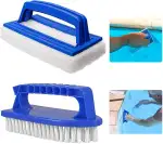 Pool Bürste, Handbürste, Schmutzradierer, Radierschwamm Schmutzradierer, 2er Set Poolreinigungsbürsten mit Griff, 15x6,8cm & 16x10cm, schmutzradierer Wand für Pool, Bad, Spa und Küche