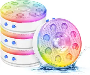 Magnetische Poolbeleuchtung Unterwasser mit Fernbedienung - LUXJET 4 Stück Wiederaufladbare Poollampen Unterwasser LED Licht, Pool-Lichter für Schwimmbad Garten Vase Party