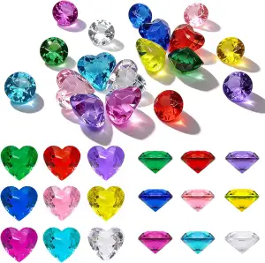 Hpbaggy 18 Stück Tauchjuwel Pool Spielzeug, 9 große Bunte Diamanten & 9 Herz-Ede