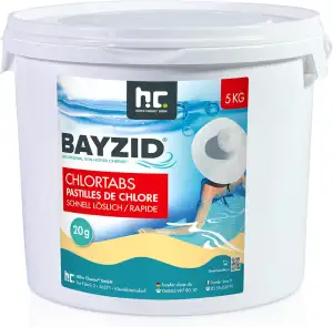 5 kg Pool Chlor Tabletten 20g BAYZID schnell löslich mit 56% Aktivchlorgehalt fü