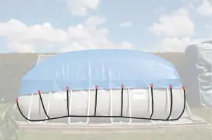 PoolBelt Befestigungsset für Poolabdeckungen | Befestigungsset Poolplane | Befestigung Abdeckplane für eckige Stahlrahmenpools (Rechteckig 5.490×2.740×300 mm)