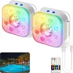 HL Poolbeleuchtung Unterwasser Licht mit Fernbedienung,RGB Pool Lichter Schwimmend, Pool Magnetic...