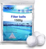 Pool Filterbälle Entspricht 55 kg Filtersand 1500g Extra langlebige Filter Balls für Pool Sandfilter, Schwimmbad, Filterpumpe，Sandfilteranlage (1500, Gramm)