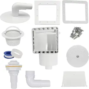 HAF Einbauskimmer Komplett Set Weiß für Stahlwandbecken | Pool Skimmer Set aus A