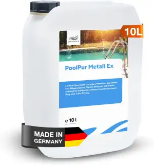 PoolPur Metall-EX flüssig – Reinigungsmittel gegen Kalk und Metall im Pool – ent