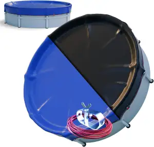 Arebos® Poolabdeckung rund Ø560 cm | 2-in-1 Poolplane aus 200g/m² PE Material | 