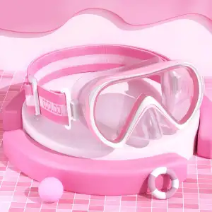 COOLOO Taucherbrille Kinder mit stoffband, Schwimmbrille Kinder mit Nasenabdeckung für Jungen Mädchen Jugendliche,【Patent】Schnorchelmaske 180°Panorama HD Anti Nebel Anti-Leck Tauchmaske für 4-16 Jahre