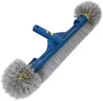 POOLAZA 46cm Poolbürste für Inground Pools/Above-Ground Pool, Heavy Duty Pool Bürste für die Reinigung von Pool Walls/Floors, Durable Pool Scrub Brush mit Premium Bristle & Integrated Handle
