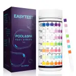 EASYTEST 7 IN 1 Pool Teststreifen für Pools und Spas - 150 - pH, Brom, Gesamtalkalinität, freies ...