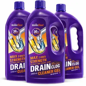 WoldoClean Rohrreiniger & Abflussreiniger Gel 3x 1000ml – extrem stark gegen Haa