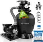 Juskys® Sandfilteranlage 250 W - Poolfilteranlage für 38.000 Liter, effiziente Filtration mit 7-Wege-Ventil, kompakt