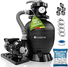 Juskys® Sandfilteranlage 250 W - Poolfilteranlage für 38.000 Liter, effiziente F