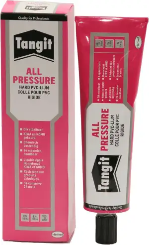 HAF PVC-U Kleber All Pressure Spezialkleber in 125g Tube | Spezialkleber geeignet für Verbindung und Montage von harten PVC-U Rohren | Inkl. HAF Feuchttuch