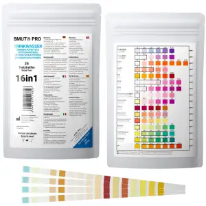 25x 16in1 Trinkwasser Teststreifen - Wassertester- für Leitungswasser Wasserqual
