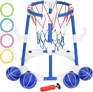 Schwimmender Pool-Basketballkorb, geeignet für Kinder und Erwachsene, inklusive 