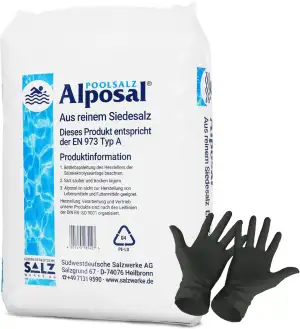 Alposal Poolsalz 100kg Poolsalz, Schwimmbadsalz, Chlorinator geeignet, Salzelekt