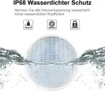 LED Poolbeleuchtung, PAR56 Schwimmbadleuchten, IP68 Wasserdichte Poolleuchte, 40W Warmweiß Unterwasserbeleuchtung, 12V AC/DC Poolscheinwerfer für Landschaft, Garten, Springbrunnen