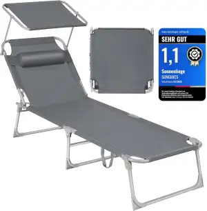 SONGMICS Sonnenliege, klappbarer Liegestuhl, 193 x 53 x 29 cm, trägt bis zu 150 
