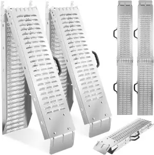 tectake® 2X Faltbare Auffahrrampen, Stahl Rampe, bis 400 kg belastbar, rutschfes
