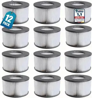 12er Set Ersatzfilter für MSPA Whirlpool-Filter-Kartuschen, Filter für Whirlpoal