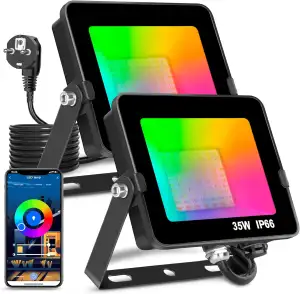 LED Strahler 35W Smart RGB Farbwechsel Flutlichter Bluetooth APP Control IP66 Wa