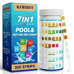 Pool-Teststreifen: 200 Stück 7-in-1 Professionelles Tester für Whirlpools und Spas zur Messung von Brom pH-Wert Gesamtchlor Härte Cyanursäure und mehr