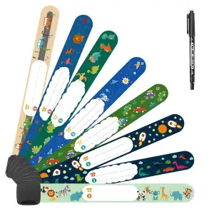 Vicloon Notfall-Armband für Kinder, 8 Stück Sicherheits ID Armband mit 1 Marker 