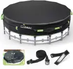 UIRWAY 500D Poolabdeckung Rund 488cm [2026 Verbesserte Schwerlastplane] Abdeckplane Pool mit UV-Schutz, Neue Super-Winddichte Spanngurte mit Gel-Beschichtung – Robuste Poolplane für Aufstellbecken