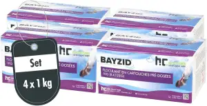 Höfer Chemie Flockkartusche Pool 4 x 1kg Bayzid - Flockungsmittel Pool - Filtert