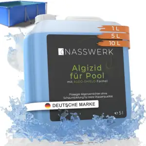 NASSWERK® Algizid für Pool flüssig 5L | Algenvernichter Pool um grünes Poolwasse