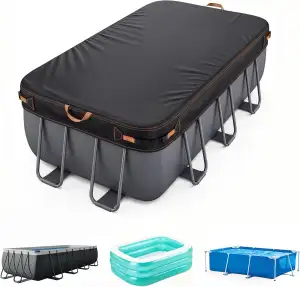 Poolabdeckung Rechteckig, 210D Sommer-Poolplane für rechteckigen Aufstellpool, m