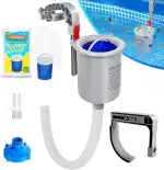 Pool Skimmer für Aufstellpool mit 10 Stück Skimmer Socken, Schwimmender Pool Einhängeskimmer Oberflächen Skimmer Korb für oberirdische Pools für Intex, entfernt Laub und Unrat