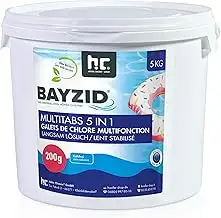 BAYZID Chlor Multitabs 5 in 1-200g Chlortabletten für Pool - 5kg - 5-Phasen Pfle