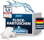 AGUALEVE® Flockmittel Pool Kartuschen 8 x 125g | flockt Verunreinigungen für klares Wasser| für S...