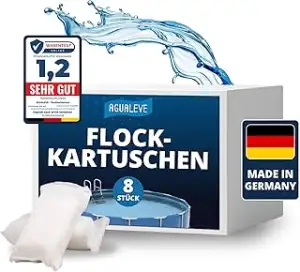 AGUALEVE® Flockmittel Pool Kartuschen 8 x 125g | flockt Verunreinigungen für klares Wasser| für S...