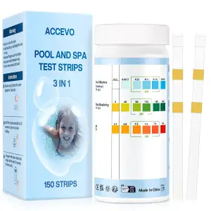 Accevo Hot Tub Test Strips，3-in-1 Pool Wasser Test Kit für Chlor/Brom, pH, Gesam