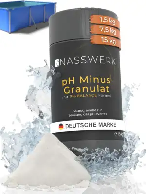 NASSWERK pH Minus Granulat 1,5kg | Organisches pH Minus Pool Granulat zur pH Wer